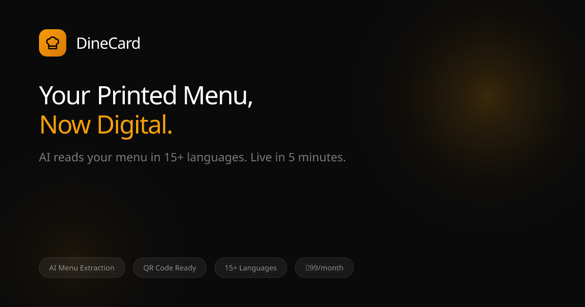 DineCard — AI-Powered Digital Menu & QR...